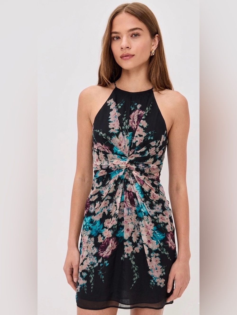 NWT ✨ ZIMMERMANN Floral Halter Silk Mini Dress
